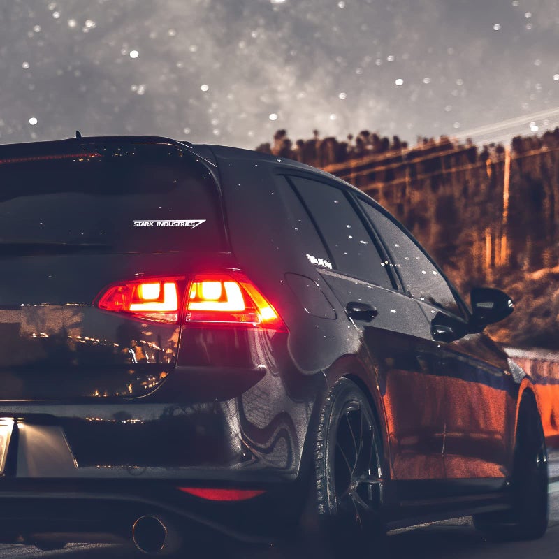 Bargain Max Decals ملصق ستارك إندستريز دكالة دفتر سيارة لابتوب 8" x 1" (أبيض) - Image 2